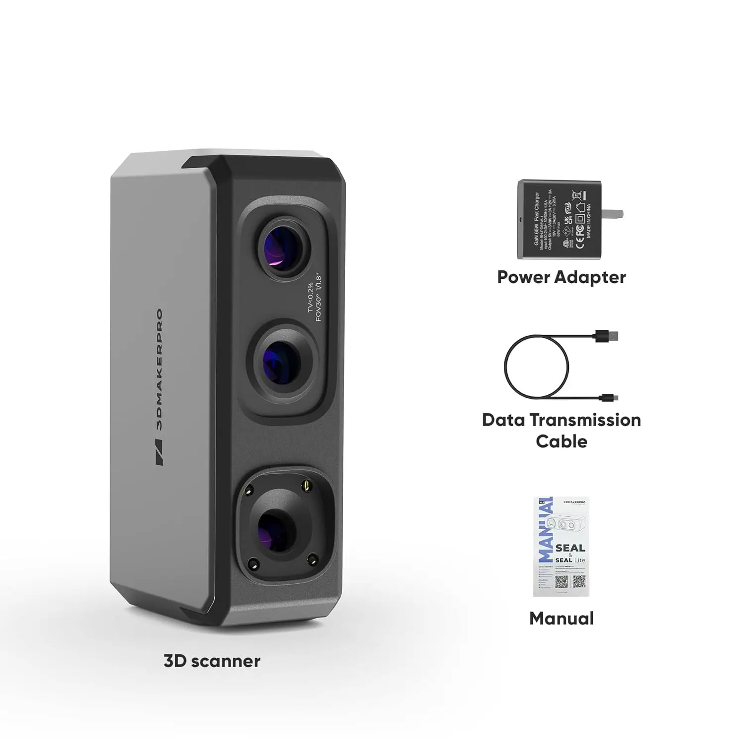 3D 프린터용 도장 3D 스캐너, 3D 모델 스캐너, 0.01mm 정확도, 24 비트 컬러 카메라, 10FPS 스캐닝 속도