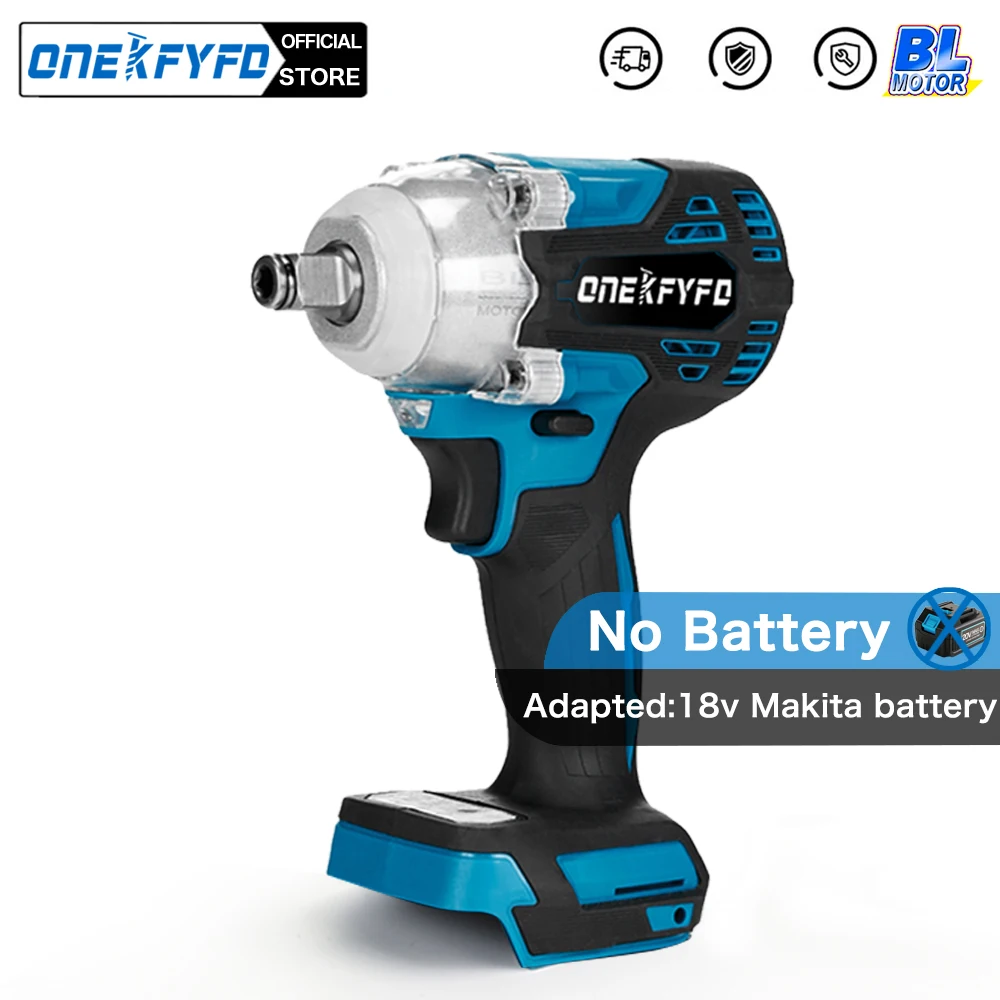 Brushless Electric Impact Wrench Drill Rechargeable 1/2 Socket Wrench Cordless Tools Without Battery For Makita 18v Battery