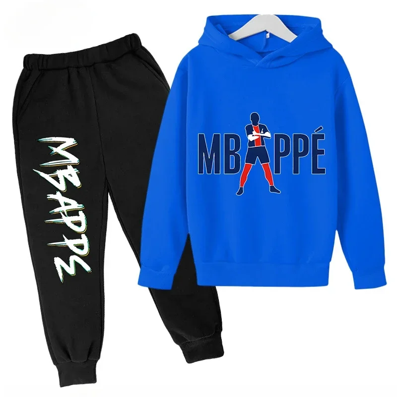 thumbnail image 1 of 2024 Ropa para niños CALIENTE Conjunto de sudadera con capucha para niños más sudadera y pantalones Conjunto deportivo de 2 piezas para niños y niñas Ropa estampada de Mbappé, 1 of 5