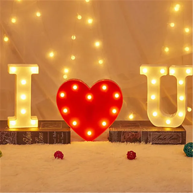 16/22cm 26 Letter Number Light Wedding Decoration Baby Shower Valentines Day Happy Birthday Plastic Material Party Decoration. 2