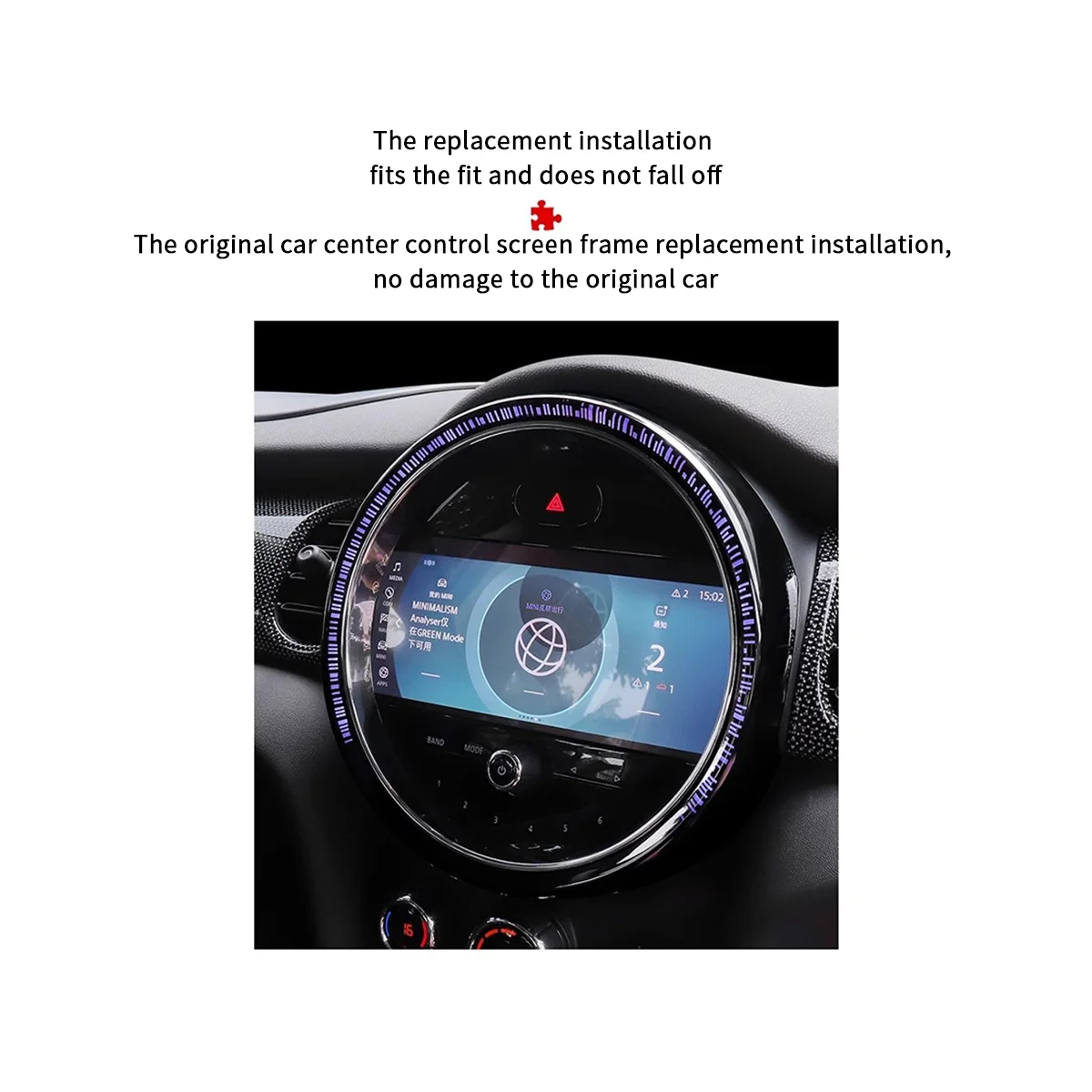 

For MINI Cooper F55 F56 Center Console S n Decorative Frame for Mini F57 Car Center Control Cover 2014- 2022 6.5 Inch