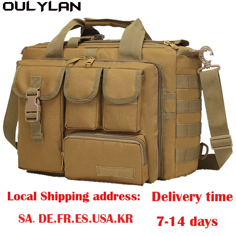 

Oulylan Tactical Laptop Bags Outdoor Messenger Bag Big Capacity Portable Shoulder Bag Waterproof Camping Hiking Bandbag