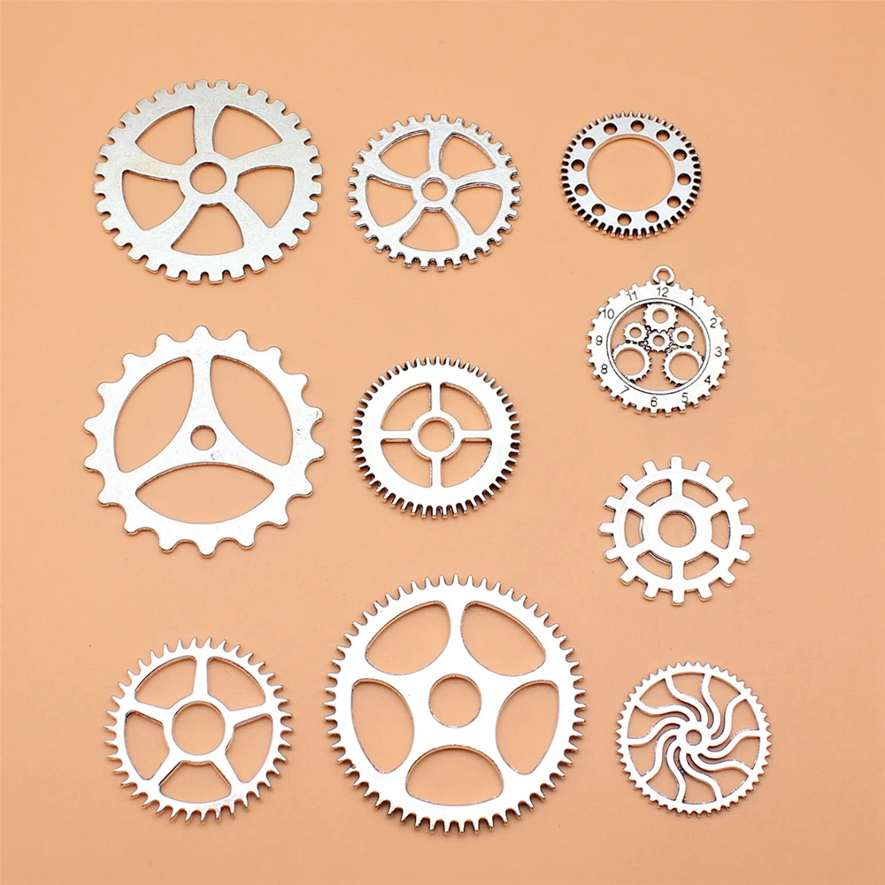 

10pcs/set Gear Charms For Jewelry Making Pendant Diy Crafts Accessories L10137