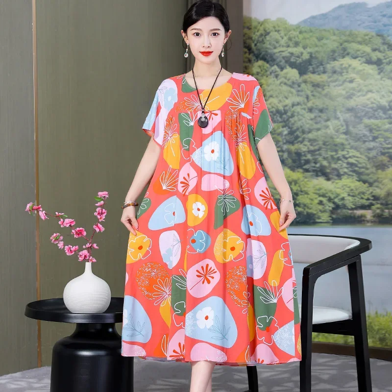 chinese dress ladies Korea Style Loose Linen Maxi Dresses For Women Q3093– FantasyLinen