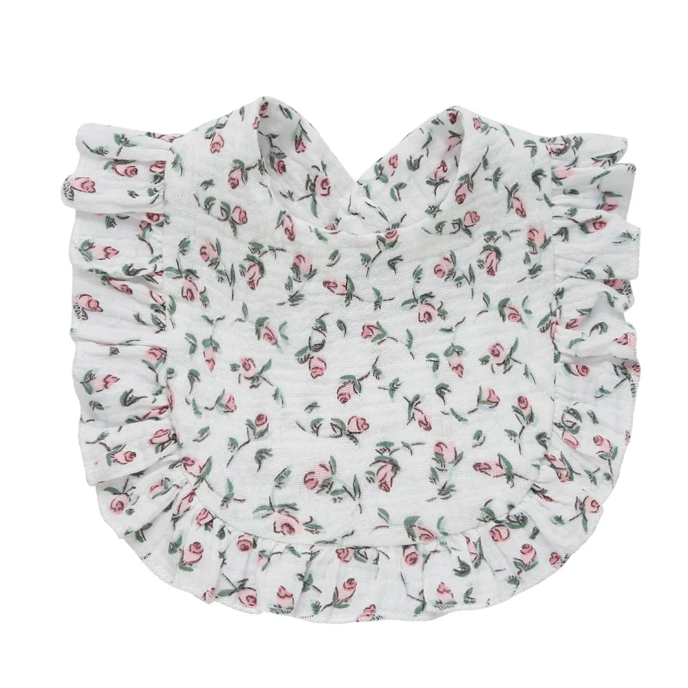 Baby Bib Korean Style Feeding Drool Ruffle Floral Infants Saliva Towel Soft Cotton For Newborn Toddler Kids