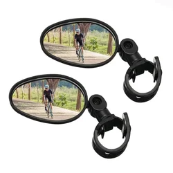 Adjustable 360° Rotating Oval Bike Rearview Mirror for Handlebars (1 or 2 Pieces) (2pcs)