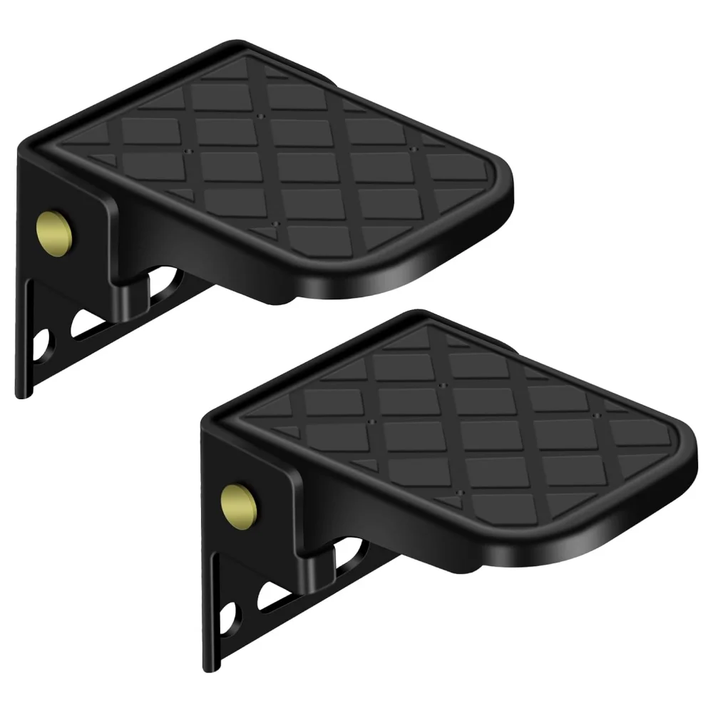 2PCS Folding Truck Bed Step Anti-Slip for Boat Trailer Bumper Pickup Truck Tailgate Ladder Campers RV Exterior Accessories