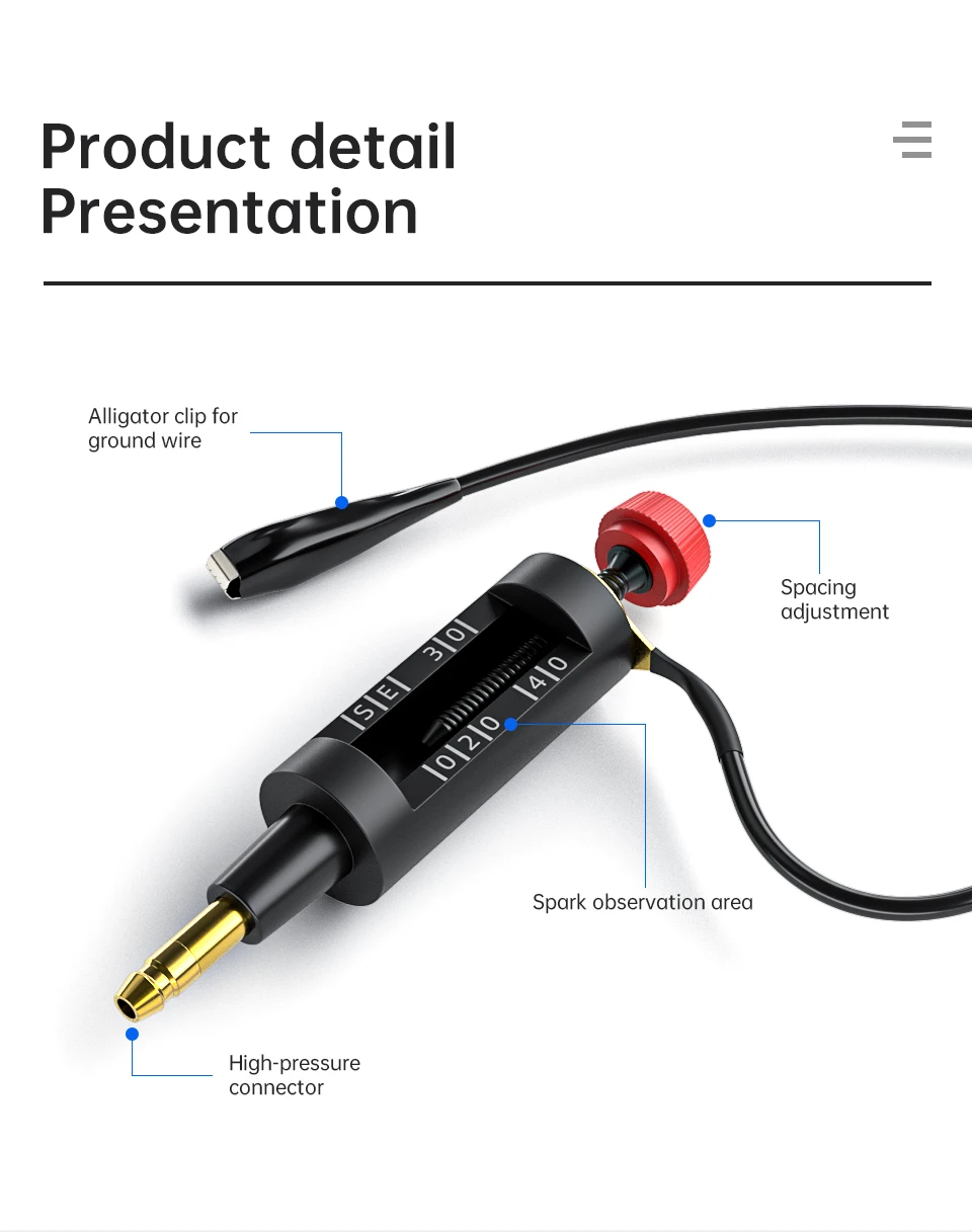 Adjustable Iron Car Spark Plug Tester High Energy Ignition System Coil Discharge Wire Circuit Diagnostic Tool auto battery tester