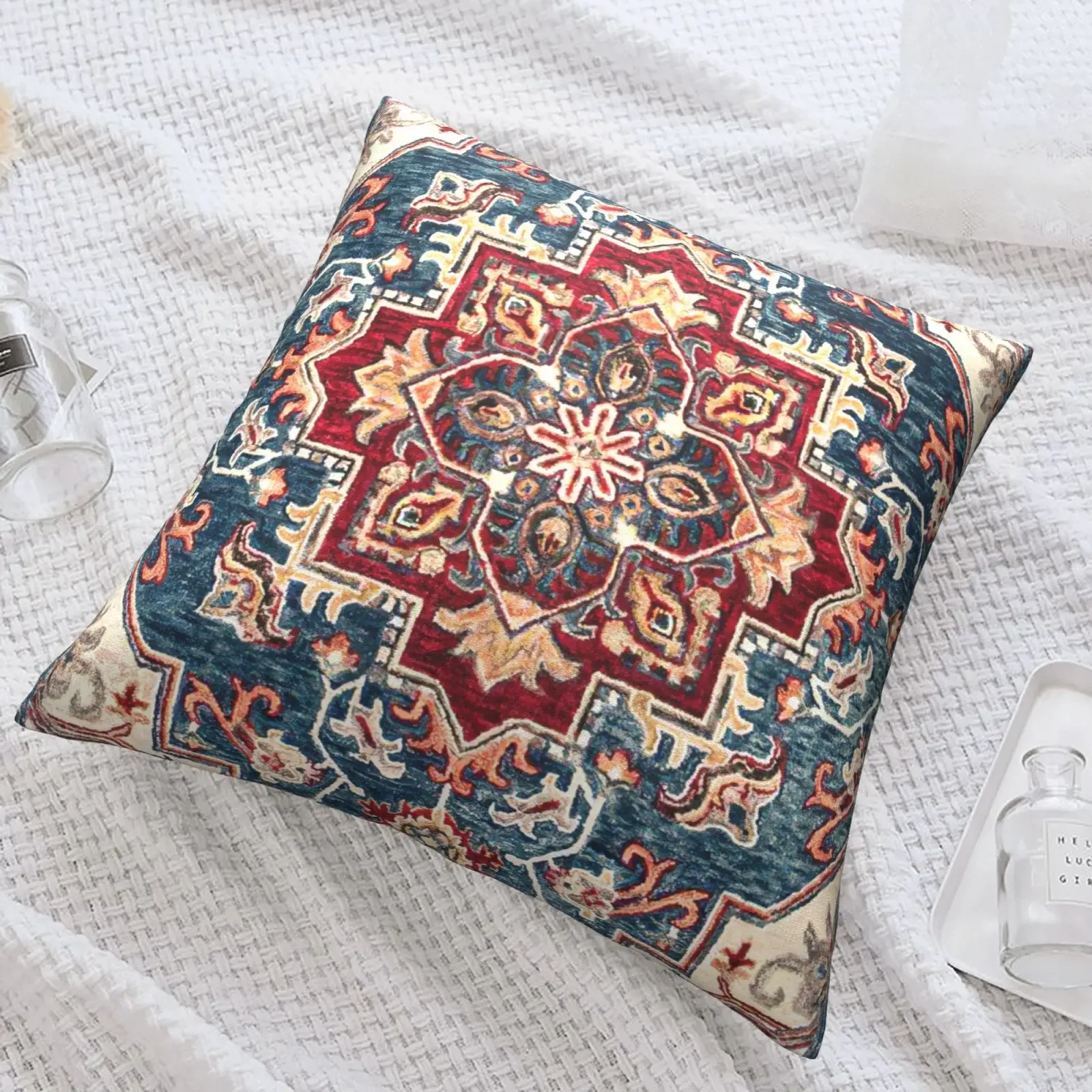Moroccan ethnic cushion cover, short plush pillowcase 40x40 45x45 50x50 60x60, sofa decorative cushion cover, home decoration 3