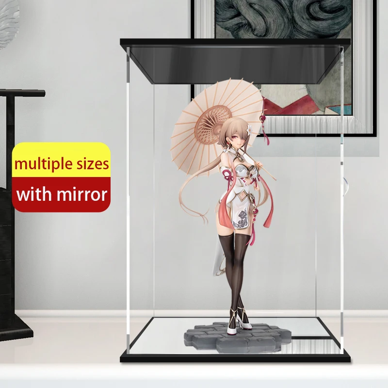 

Acrylic Display Box Transparent With Sliding Door Figure Display Cabinet Suitable For Lego Gundam Storage Box Dust Cover Mirror