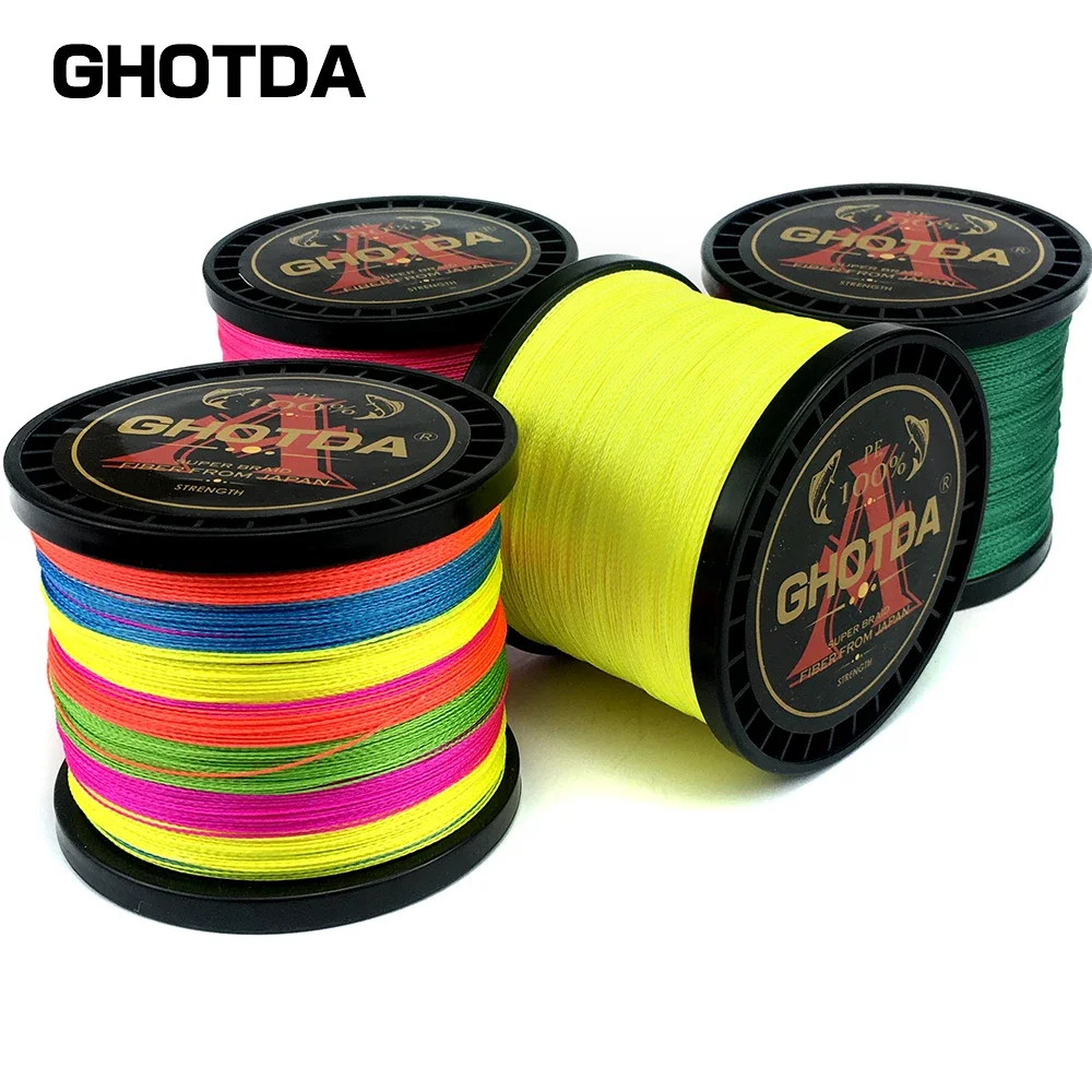 GHOTDA Multifilament Fishing Line 8 Strands 4 Strands 1000/500/300M Braided  Carp Fishing Line Strong