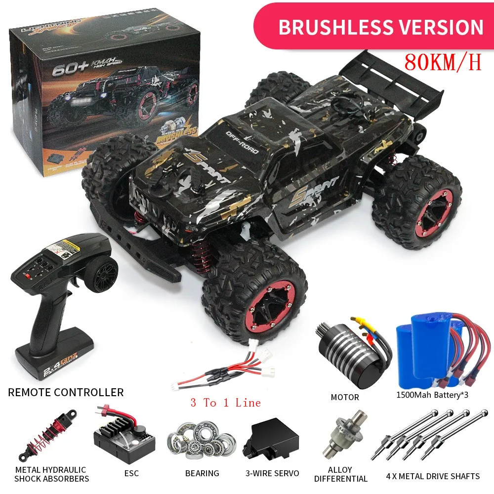 Voiture RC Brushless 80km/h 2 Batteries - 4WD Tout Terrain