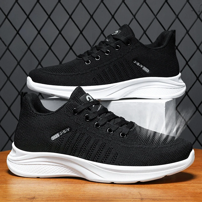 Men's shoes, spring new trend, wear-resistant lace up running shoes, lightweight, casual, walking, tennis, fitness 44