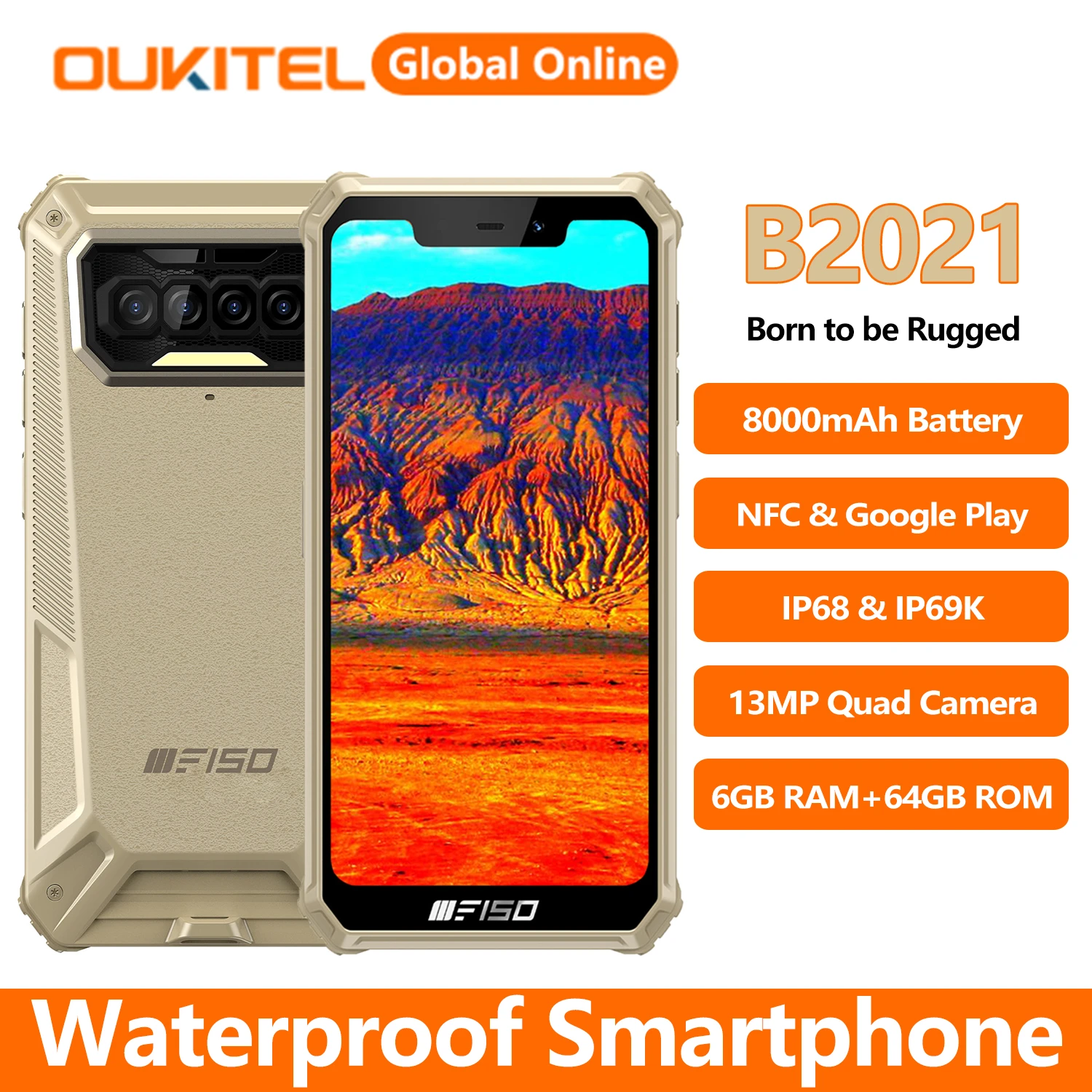 MILEGOO Oukitel F150 B2021 Custodia +2 PZ Pellicola Protettiva Vetro Temperato, Paraurti Ultra Sottile Antiurto Morbido TPU Silicone Cover per Oukitel Bison 2021 (5.86