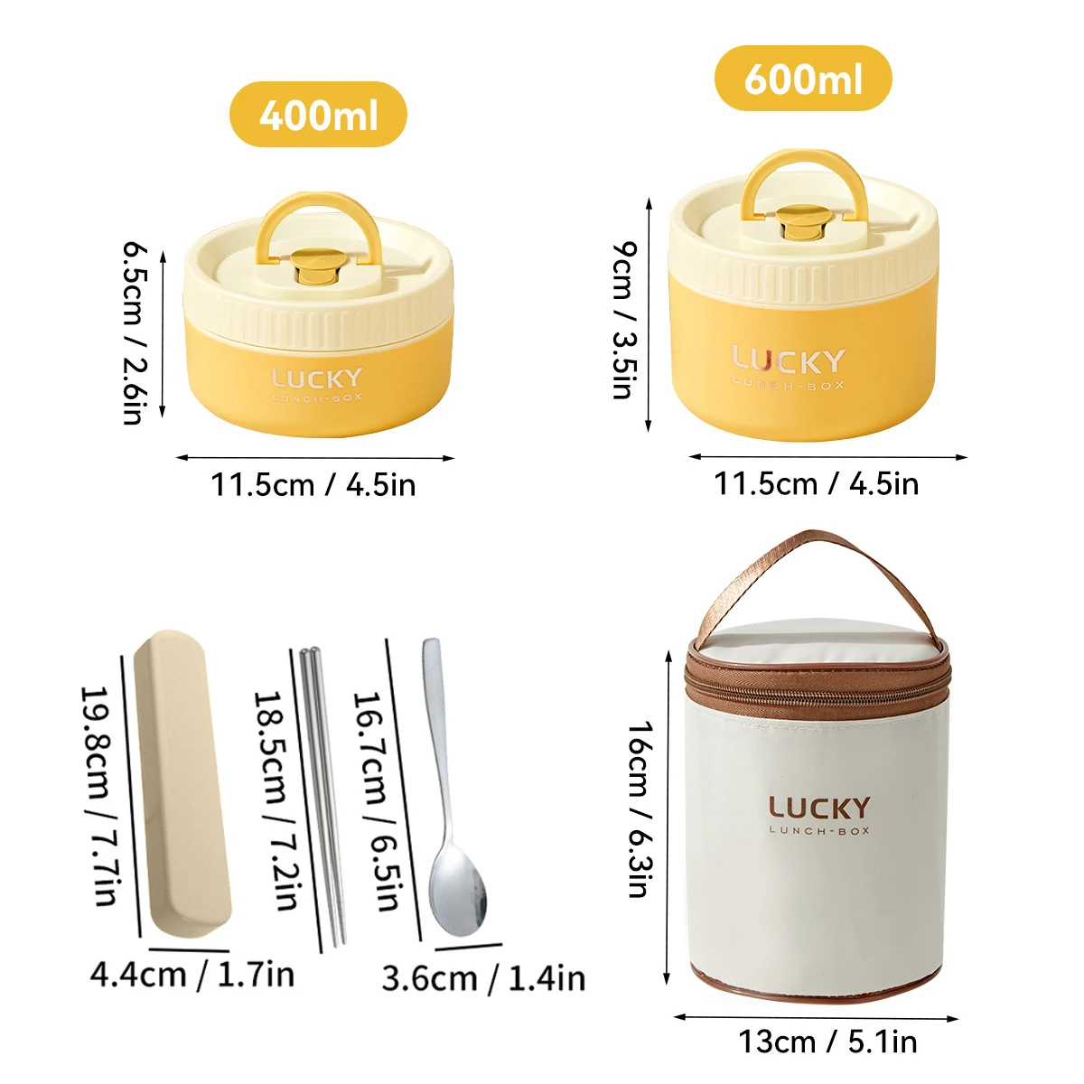 WORTHBUY Insulated Stainless Steel Bento Lunch Box Set