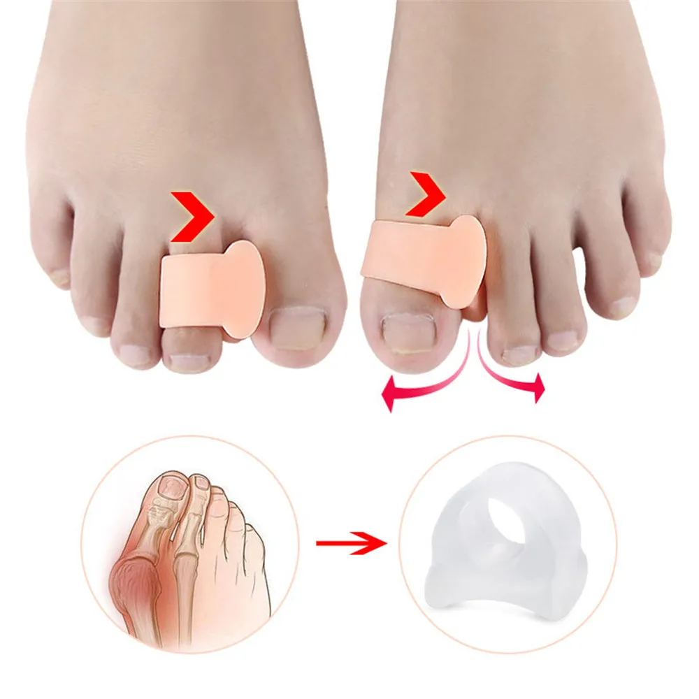 

1 Pair Silicone Gel Bunion Toe Corrector Toe Finger Separator Protector Hallux Valgus Orthotic Straightener Pedicure Foot Care