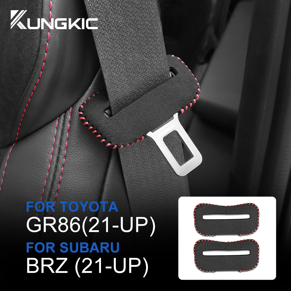 Luxury Suede Leather Car Seat Belt Buckle Protector Cover