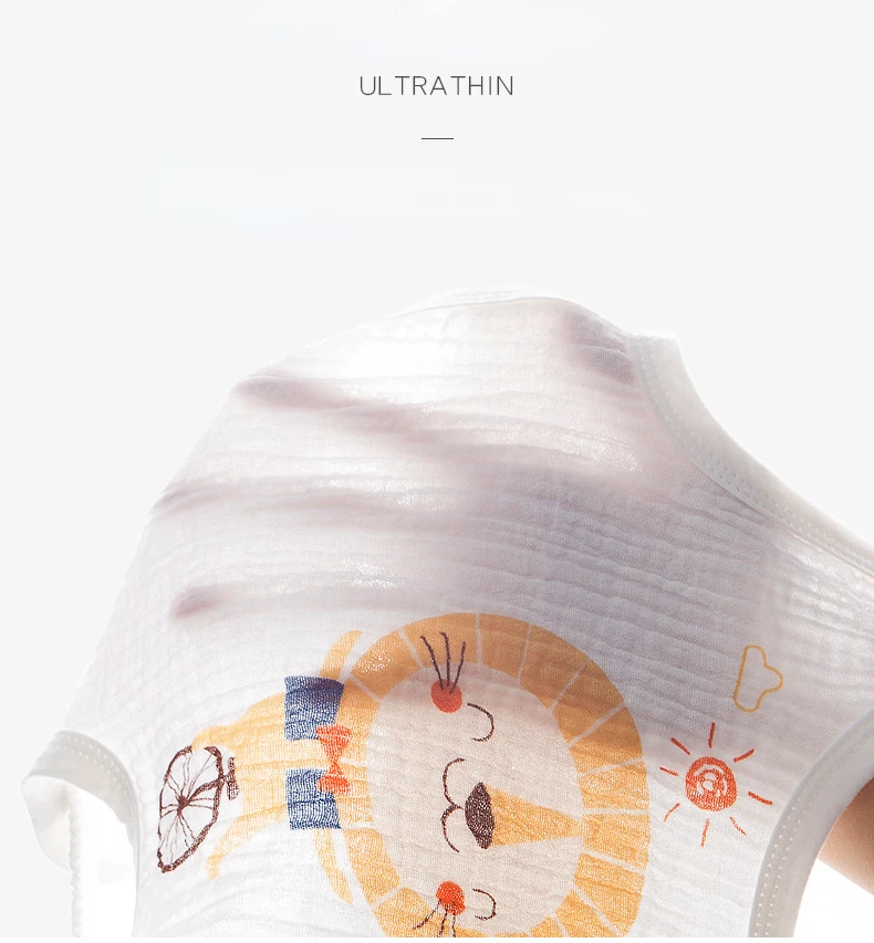 Description Picture 4 of itemBaby Girls Clothes Half Back Gauze Cotton Sleeveless Girl Bodysuit 0-24 Months Newborn Thinly Cartoon Boys Clothing Toddler