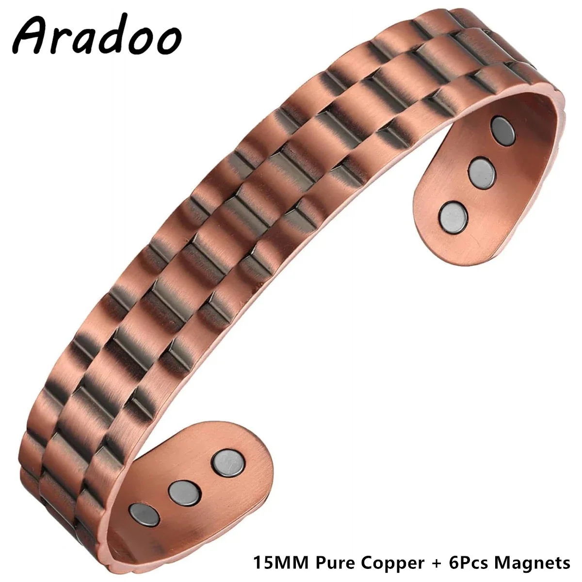 YINOX Bracciale Donna In Rame Puro Con 12 Magneti – Stile Vintage Con Pietre Turchesi - 4