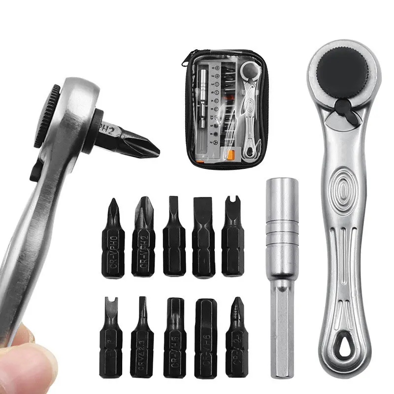 

12pcs Screwdriver Bit Set Slotted Phillips Y-Type Hex Screw Driver with Ratchet Wrench Multifunctional Hand Maintenance Tool Set