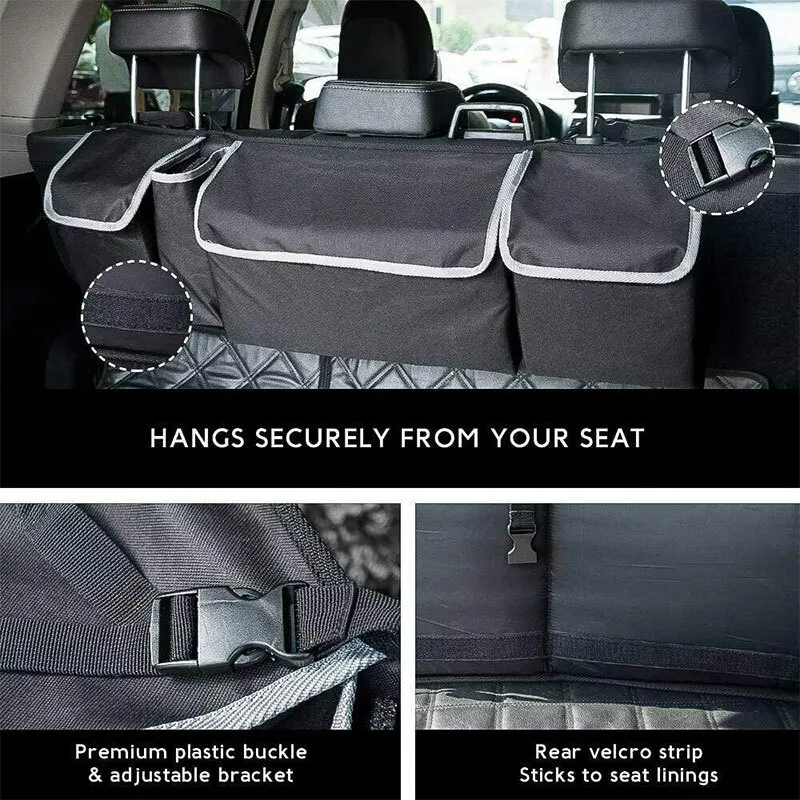 NEW Large Car Boot Organiser Back Seat Hanger Tidy Storage Bag Pocket Hanging Pouch