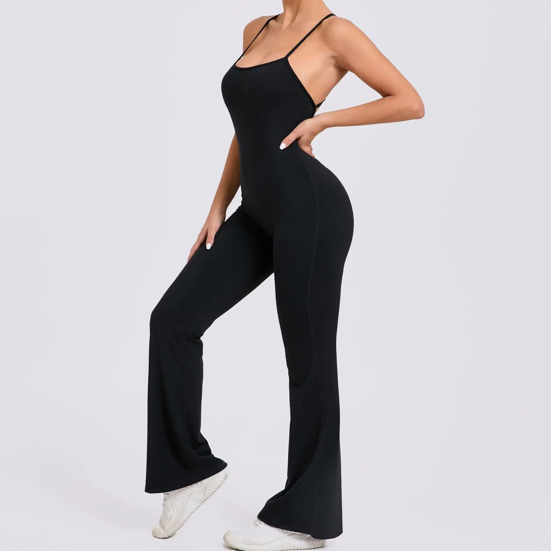 Yoga Set Backless Sleeveless One-piece Suit Female Rompers Quick Dry Sexy Yoga Clothes Workout Bodysuits Sports Jumpsuit Women 5
