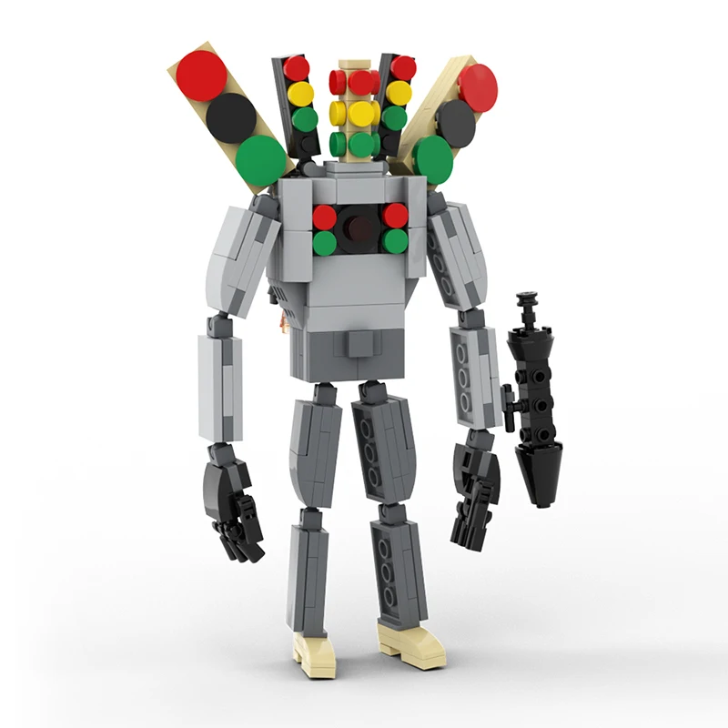 

MOC Skibidi унитаз, Mecha Ttaffic светильник Man, строительные блоки, ужасный крик, игра, камеамен, робот, сделай сам, кирпич, Хэллоуин, рождественский подарок