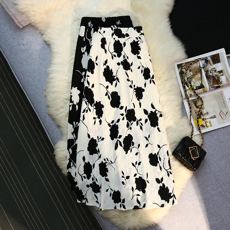 

Плиссированная юбка с цветочным принтом и высокой талией для женщин, Новинка весна-лето 2024, корейская мода, повседневная Дизайнерская одежда
