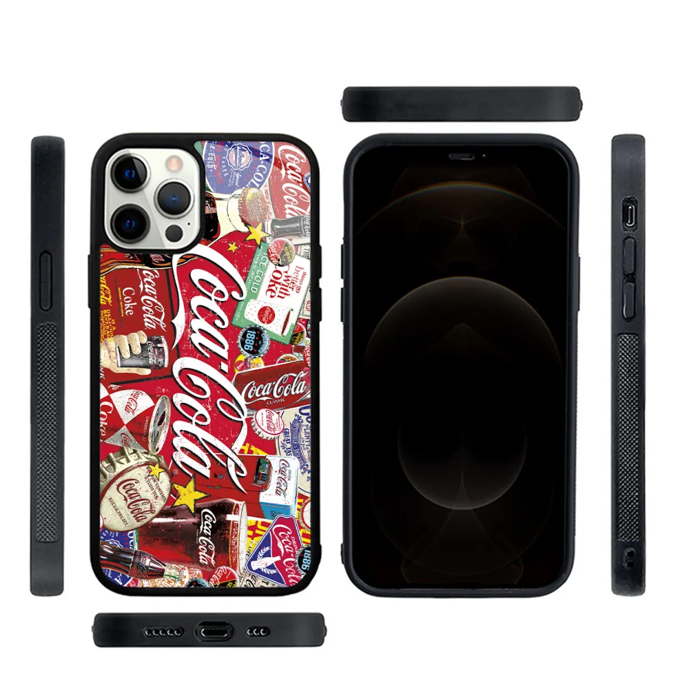 Custodie Per Cellulari C-Coca E C-Cola Per Iphone 15 14 13 Pro Max 11 12 Mini Alex Mirror Tpu Shell