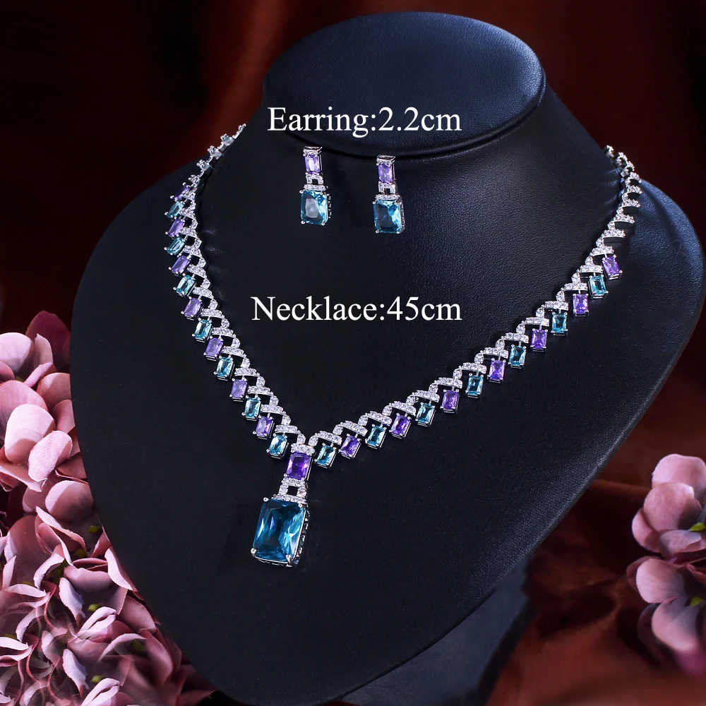 COLORFUL BLING Frozen Snowflake Crystal Zircon Pendant Necklace Set - Adjustable Clavicle Chain For Women, Bridal & Winter Jewelry Gift - View #6