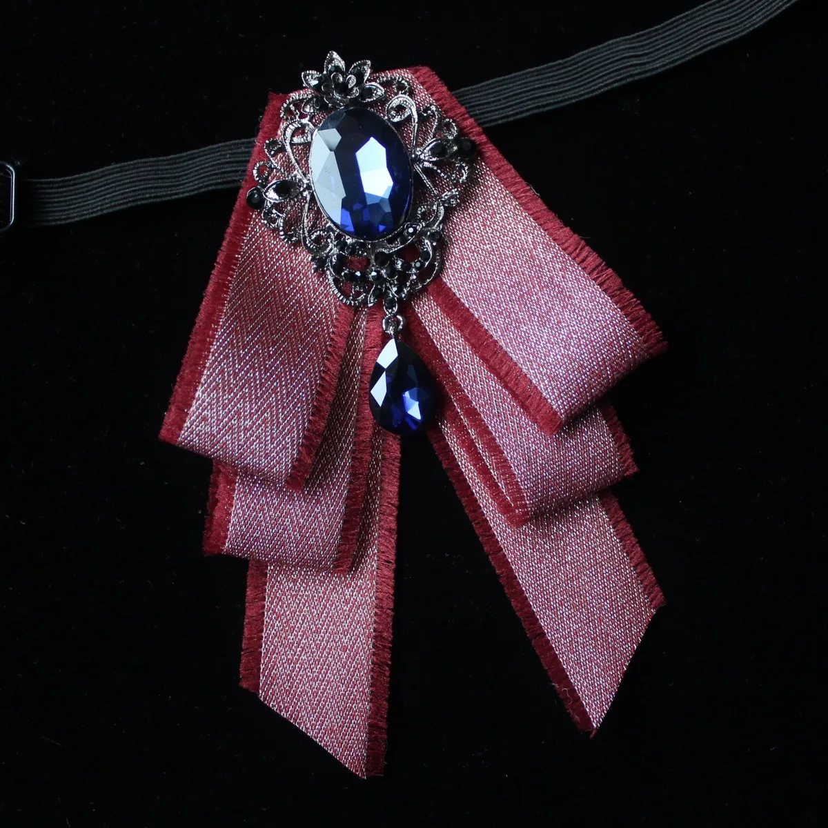 Vintage Crystal Fabric Bow Tie Brooch Korean Fashion Bowties Neckties for Man Ribbon Shirt Collar Luxulry Jewelry Accessories bow tie