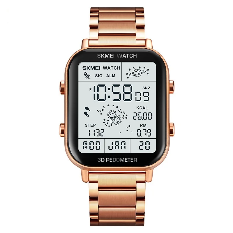 Fashion Sport Pedometer Calorie Calculation Digital Watches Men Stopwatch Countdown Wristwatch Calendar Clock Student Watches