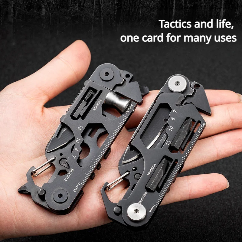 Multifunctional Outdoor Tool Combination Card Folding Tactical Scissor Army Knife Mini Bicycle Repair EDC Camping Gear Equipment