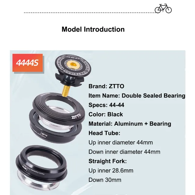 Bicycle Headset Parts Head Tube Sizes 44mm Mtb Head Tube Sizes FSA