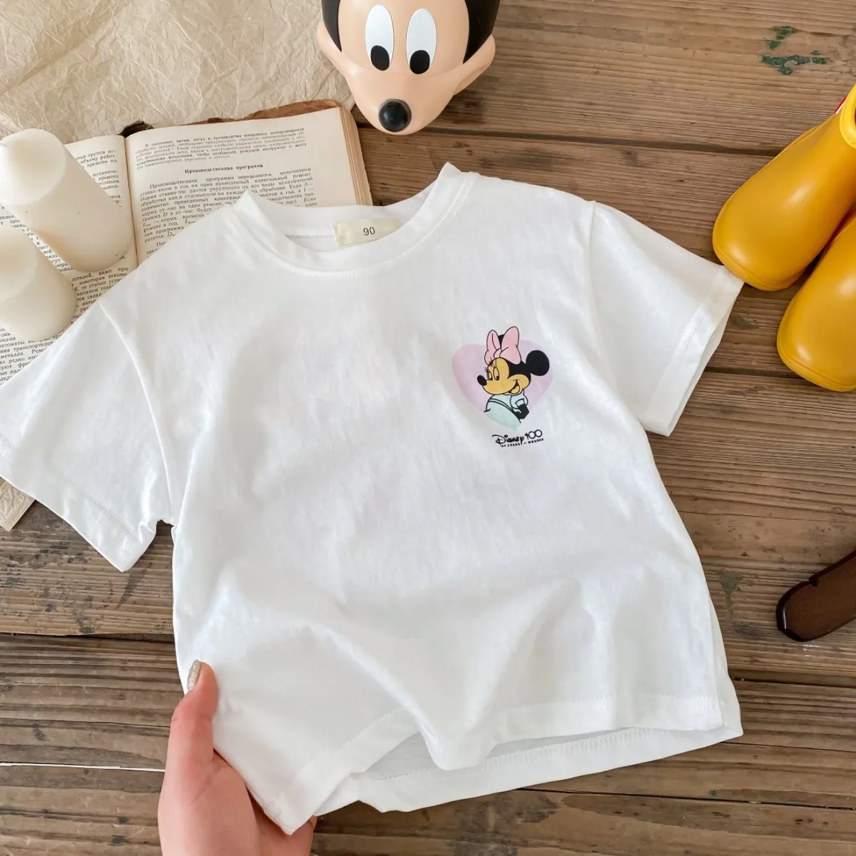 Disney T-shirt For Girl Clothes Summer New Style Children's Wear Tops Short-sleeved Cartoon Cotton Kids Toddler Minnie T Shirts 6