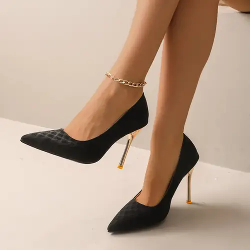 Women 10Cm Pointed Toe High Heels White Red Lady Wedding Bridal pumps Sexy fashion girl Prom Shoes Classic Black Office Shoes - Image 5