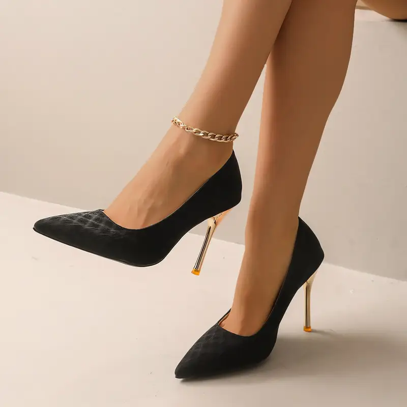Women 10Cm Pointed Toe High Heels White Red Lady Wedding Bridal pumps Sexy fashion girl Prom Shoes Classic Black Office Shoes - Image 5