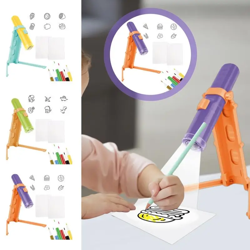 Drawing Table Sketch Projector And Doodle Board For Kids Arts And Crafts Painting Machine Sketch Board For Kids toys games 2pcs magic drawing board crafts board games for children kids drawing card games toys board game gifts drawing measuring tool