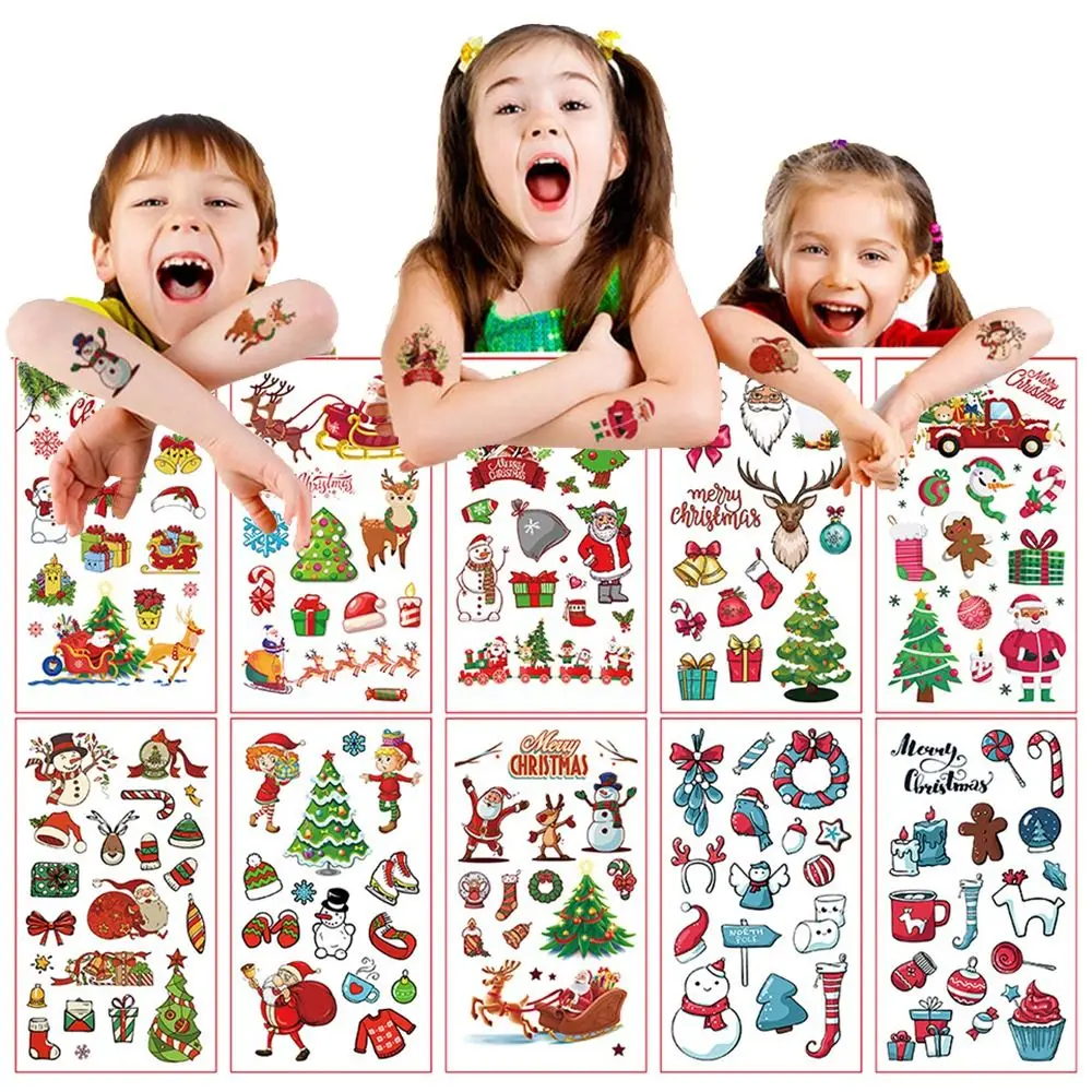 

Xmas Decoration Gift for Body Hands Arm Leg Kids Party Fake Tattoo Body Art Decals Tattoo Stickers Christmas Temporary Tattoo