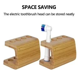 Compact Bamboo Toothbrush Holder - Space-Saving, Non-Slip, Durable Stand - 3 holes