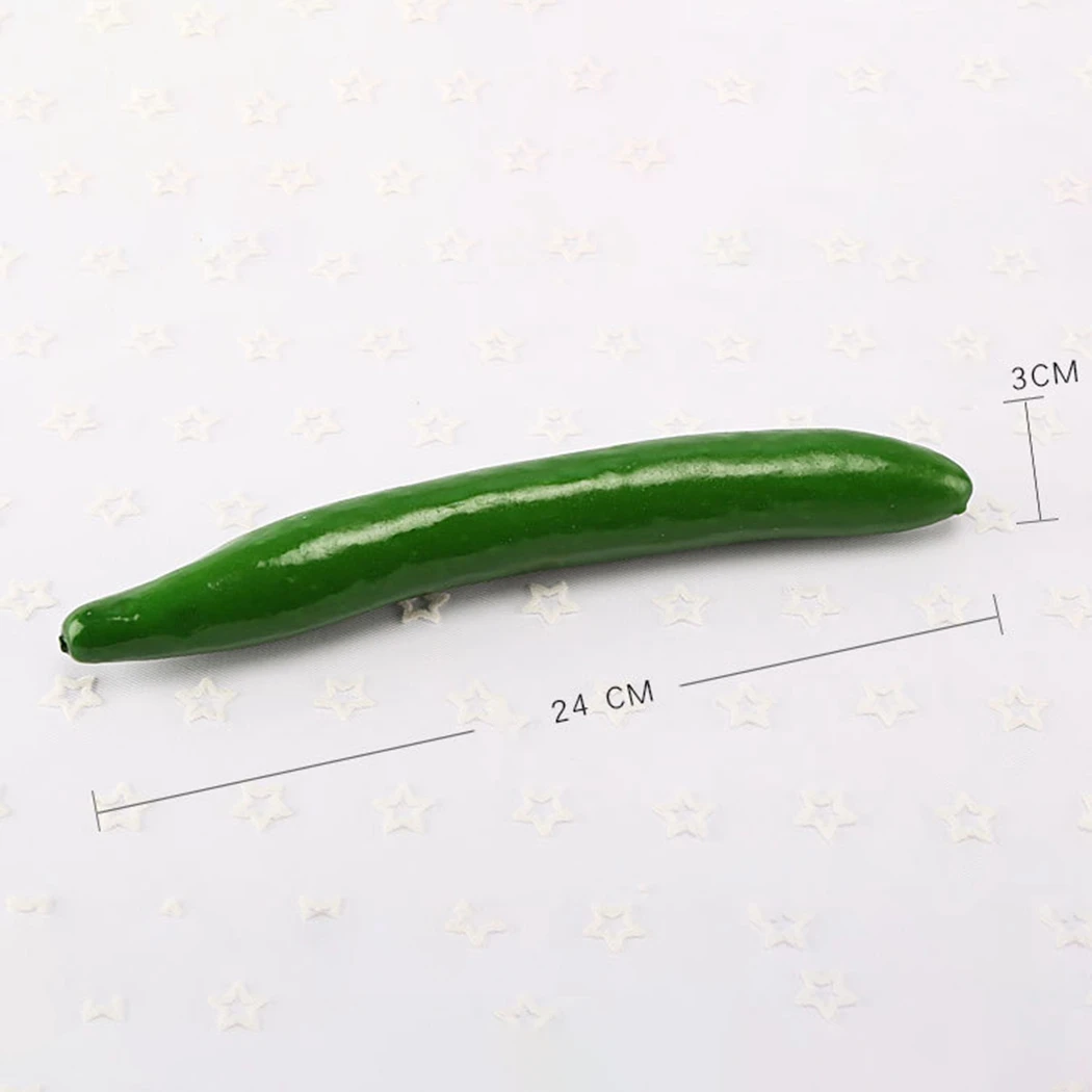 3pcs 24cm Artificial Simulation Cucumber Foam Lifelike Simulation Cucumber Fake Vegetable Props Home Kitchen Decoration Toy food model food photography props vegetable ornaments