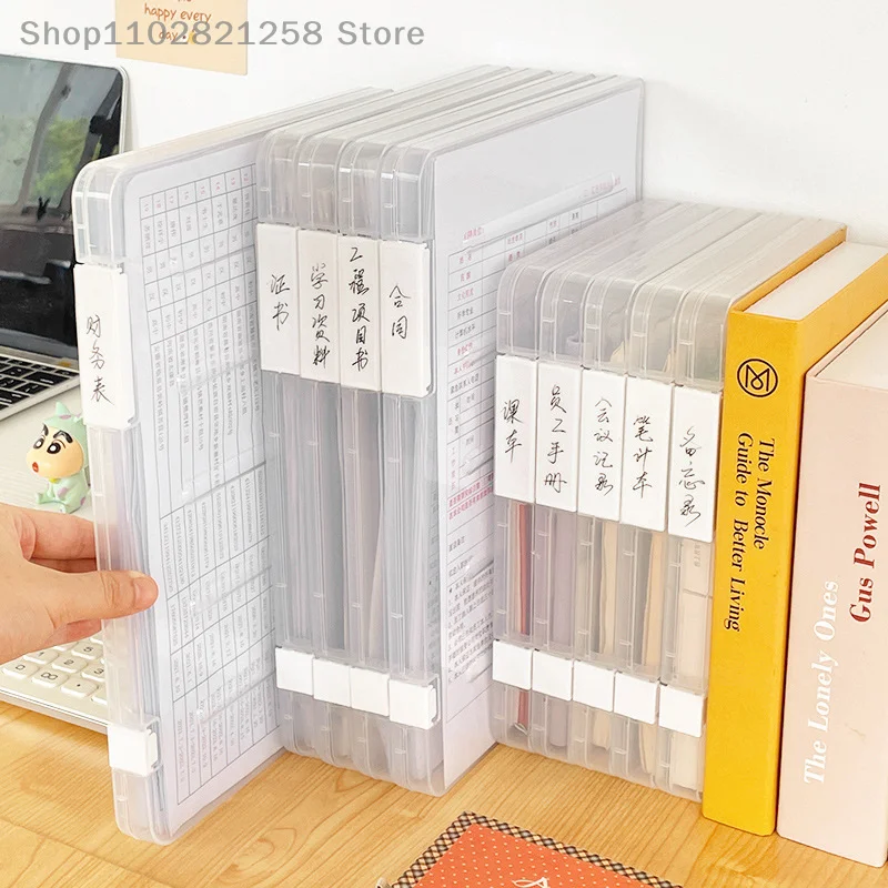 

High Capacity A4 Paper File Storage Archive Data Desktop Sorting Box Office Storage Portable Storage Box File Manager