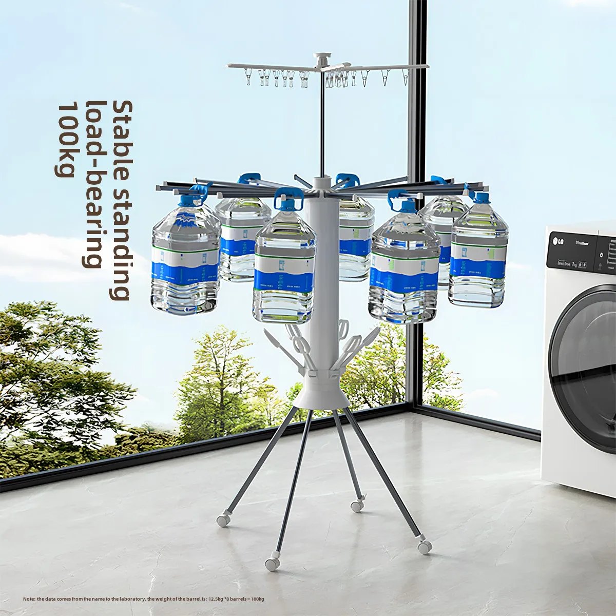 Foldable Octopus Balcony Clothes Drying Rack Stand, Portable Small Octopus Sun Clothes Rack - Space-saving & Mobile 4