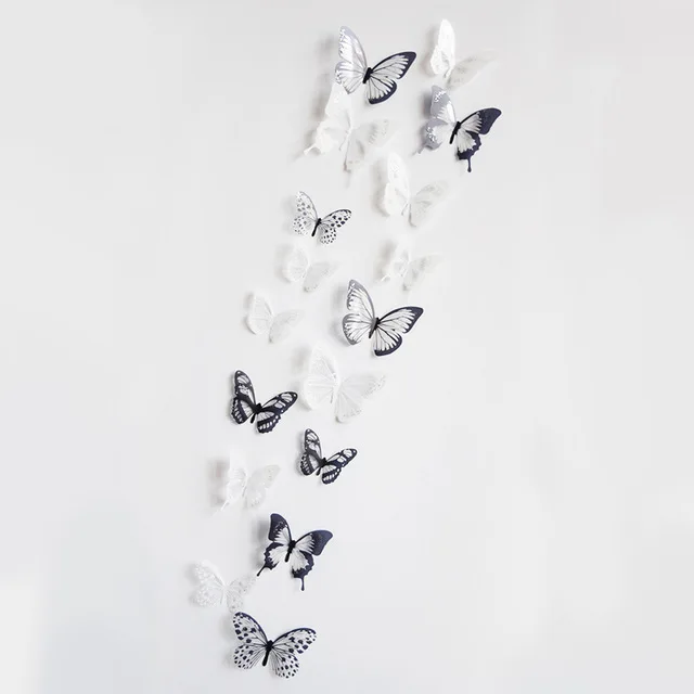 18pcs/lot 3d Effect Crystal Butterflies Wall Sticker Beautiful Butterfly for Kids Room Wall Decals Home Decoration on The Wall 