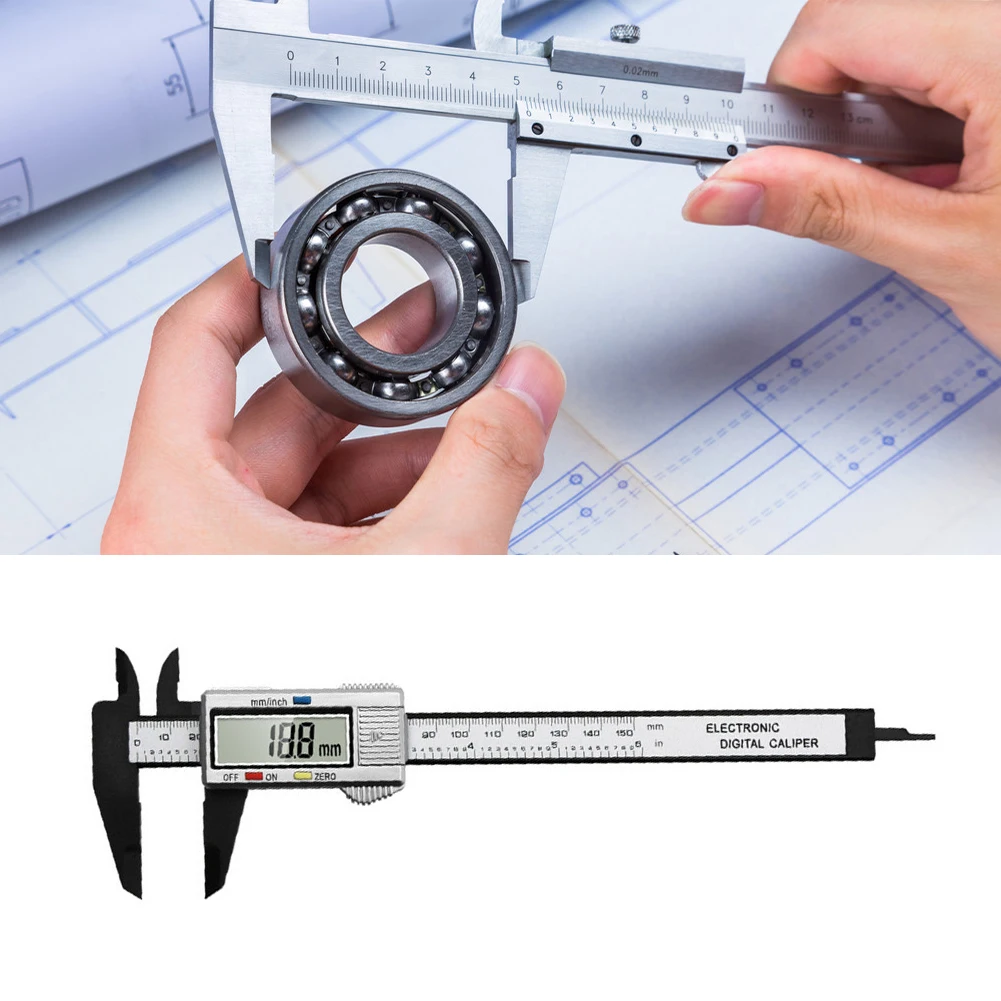 0-150mm Carpentry Tools High-strength Plastics Digital Vernier Rulers Lightweight 4 Measuring Functions for Woodworkers Mechanic