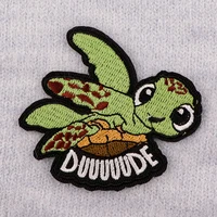 Cute Sea Turtle Cartoon Animal Embroidered Patch – DIY Iron-On Applique for Clothes, Jackets, Bags & Accessories - Image 2