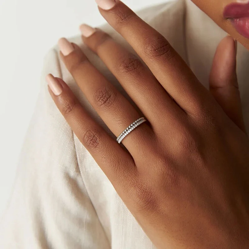 Ehhai D VVS1 1,5 mm Moissanit Verlobungsringe der halben Ewigkeit für Frauen S925 Sterling Silber Diamant Eheringe Schmuck Geschenke – Detail 18