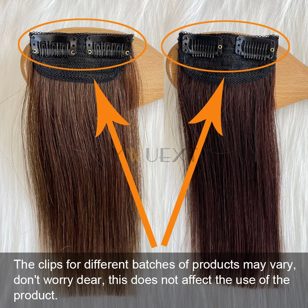 Mini Clip In One Piece Hair Pad On Both Sides Real Natural Human Hair Remy For Women 2Clips in Human Extensions