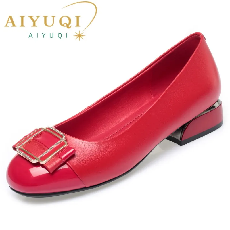 

AIYUQI Dress Shoes Women Fashion 2024 Spring Genuine Leather Women Daily Shoes Non-slip Large Size Mid-aged Office Shoe Women