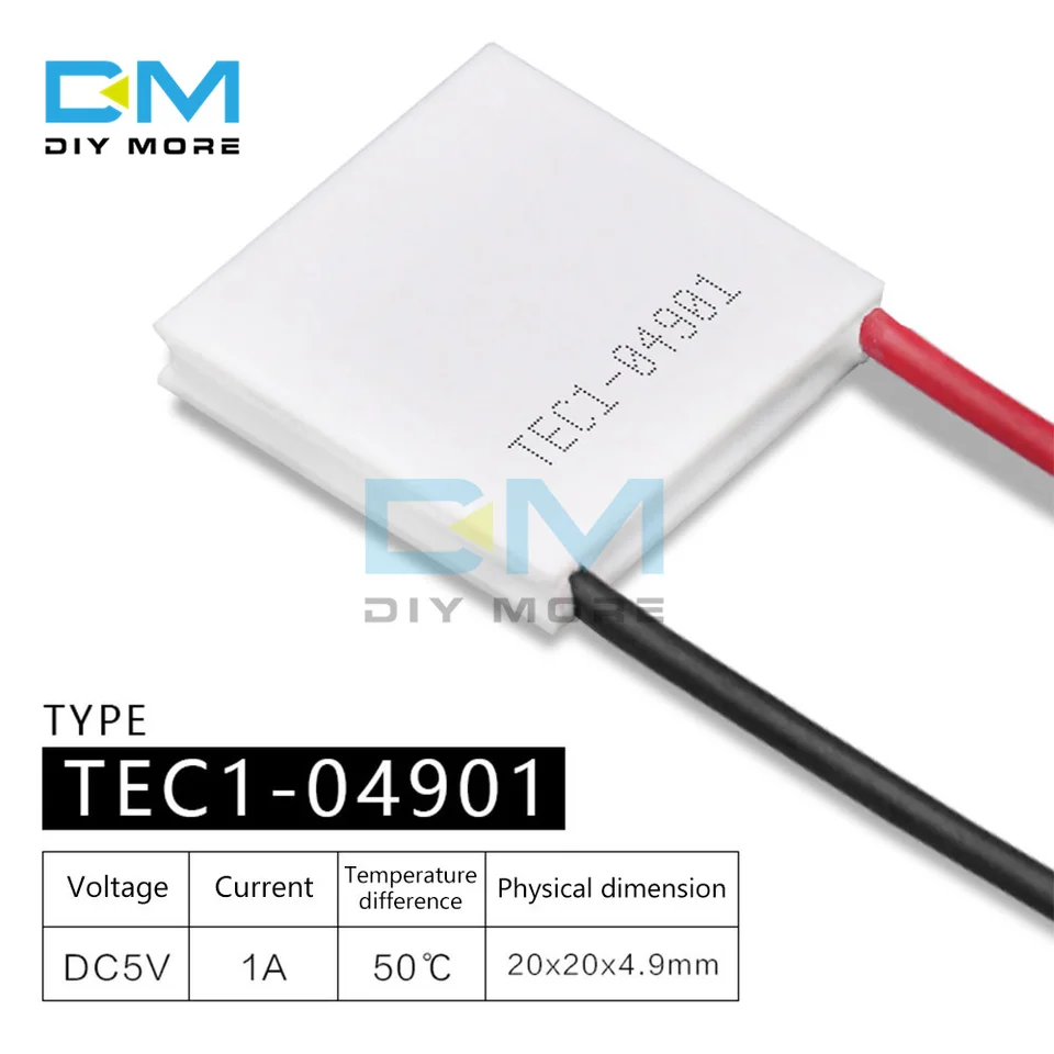 Diymore TEC1-12706 Thermo-elektrische Koeler Peltier Koelplaat,12V Koeling Peltier,6A,60W,5PCS Diymore TEC1-12706 Thermo-elektrische Koeler Peltier Koelplaat,12V Koeling Peltier,6A,60W,5PCS